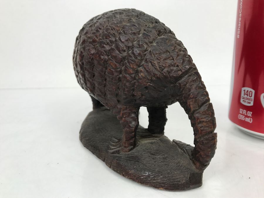 Vintage Armadillo Carved Wooden Sculpture [Photo 12]
