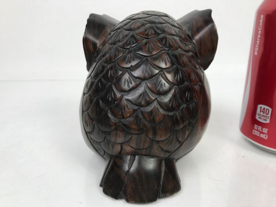 Well Executed Ironwood Owl Wood Carved Sculpture [Photo 10]