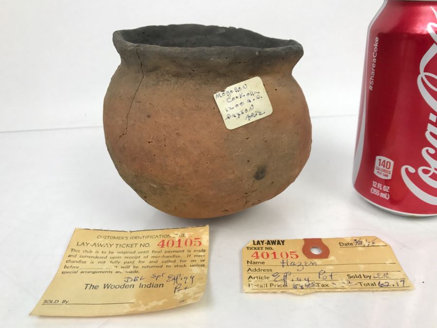 Antique Native American Pottery 1200 A.D. Payson, AZ Mogollon Cookolla (Pot Has Crack As Shown) [Photo 2]