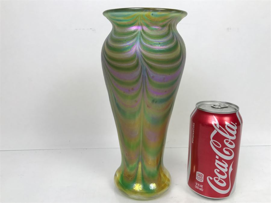 Signed Ivan Adaniya Art Glass Vase 1996