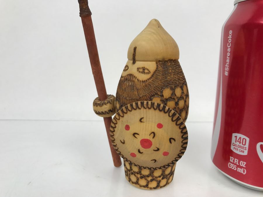 Vintage Wooden Carving Viking Doll [Photo 4]