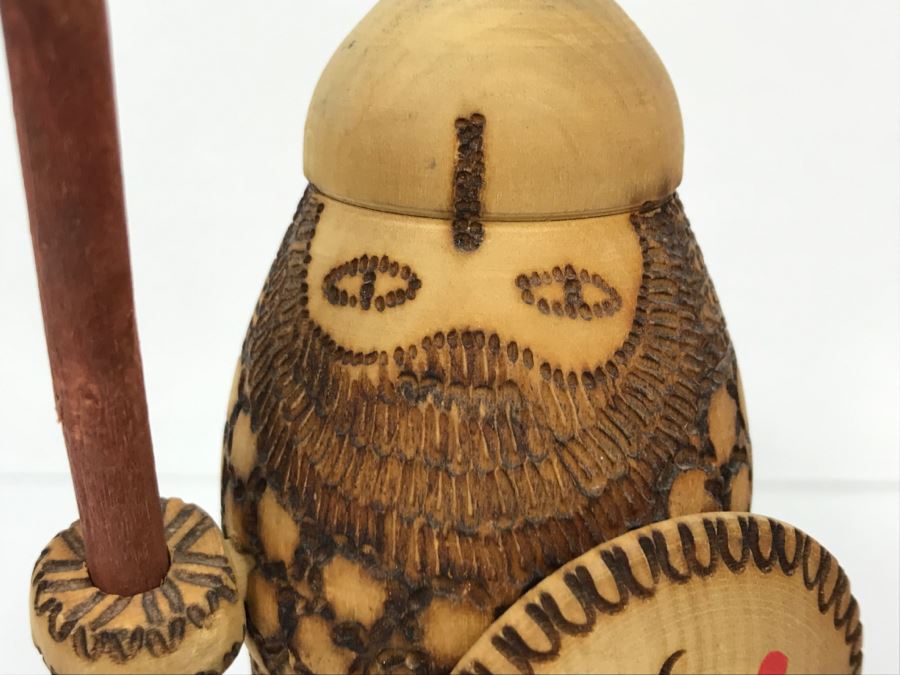 Vintage Wooden Carving Viking Doll [Photo 11]