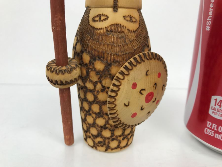 Vintage Wooden Carving Viking Doll [Photo 3]