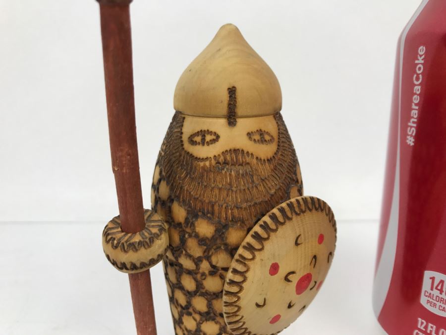 Vintage Wooden Carving Viking Doll [Photo 2]