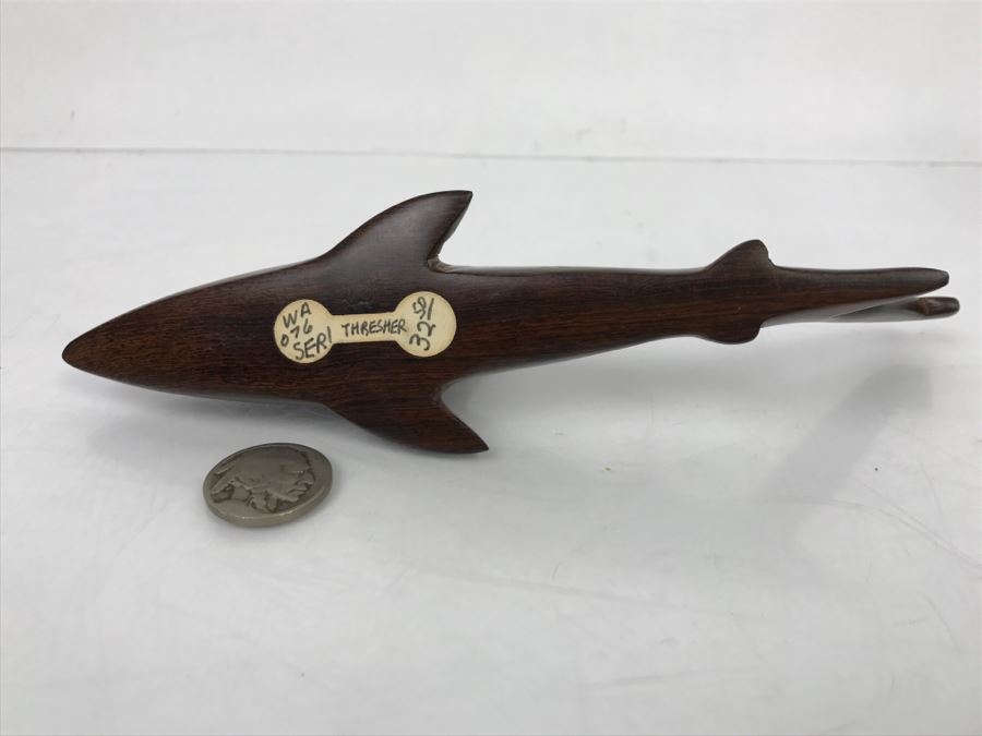 Mexican Seri People Carved Ironwood Thresher Shark