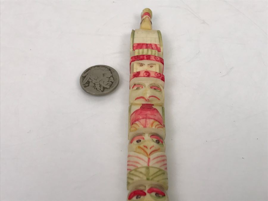 Small Totem Bone Carving Hand Painted [Photo 25]