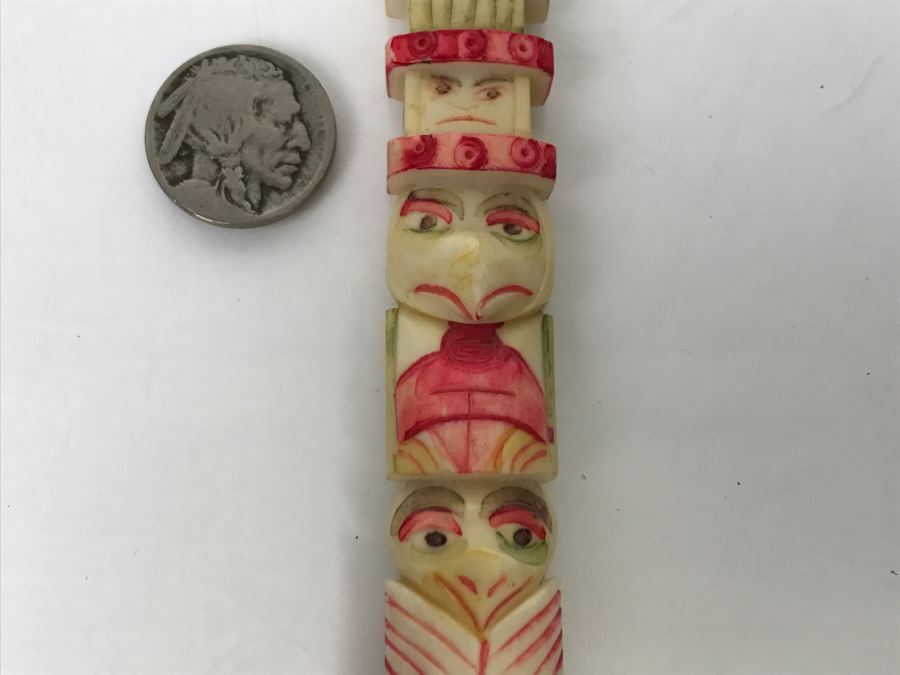 Small Totem Bone Carving Hand Painted [Photo 22]