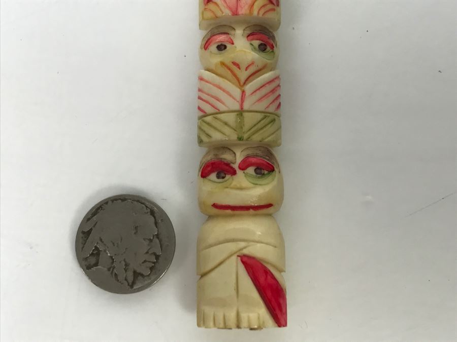 Small Totem Bone Carving Hand Painted [Photo 21]