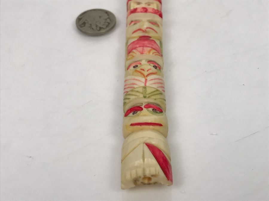Small Totem Bone Carving Hand Painted [Photo 26]