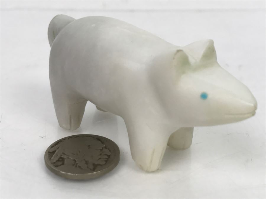 Native American Carved Alabaster Stone Bear Fetish [Photo 6]