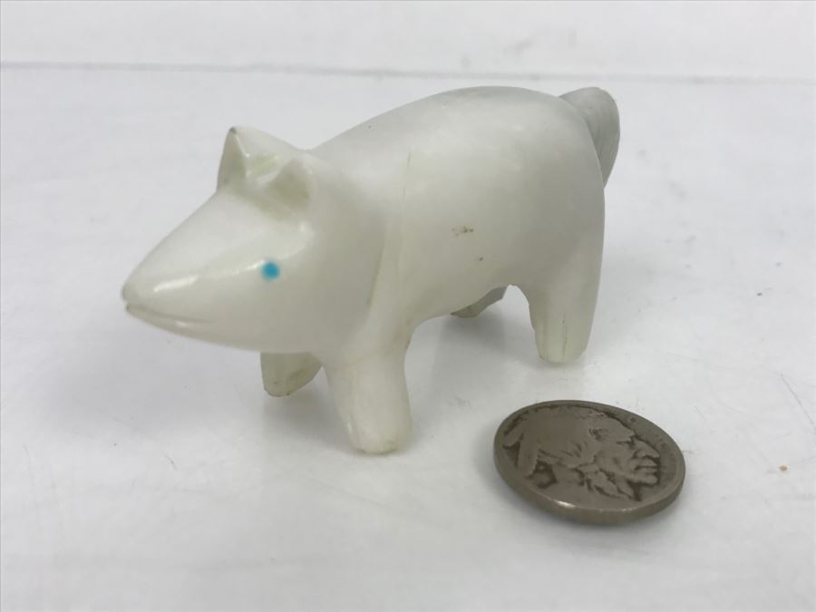 Native American Carved Alabaster Stone Bear Fetish [Photo 2]