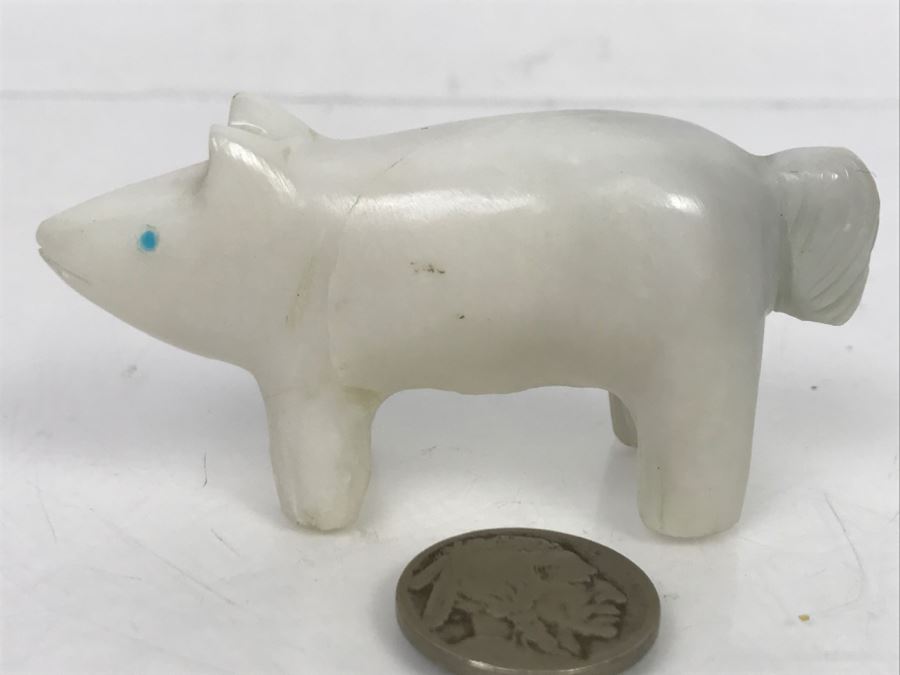 Native American Carved Alabaster Stone Bear Fetish [Photo 3]