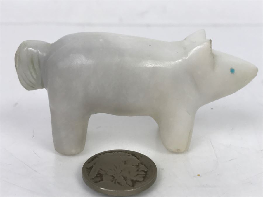 Native American Carved Alabaster Stone Bear Fetish [Photo 5]