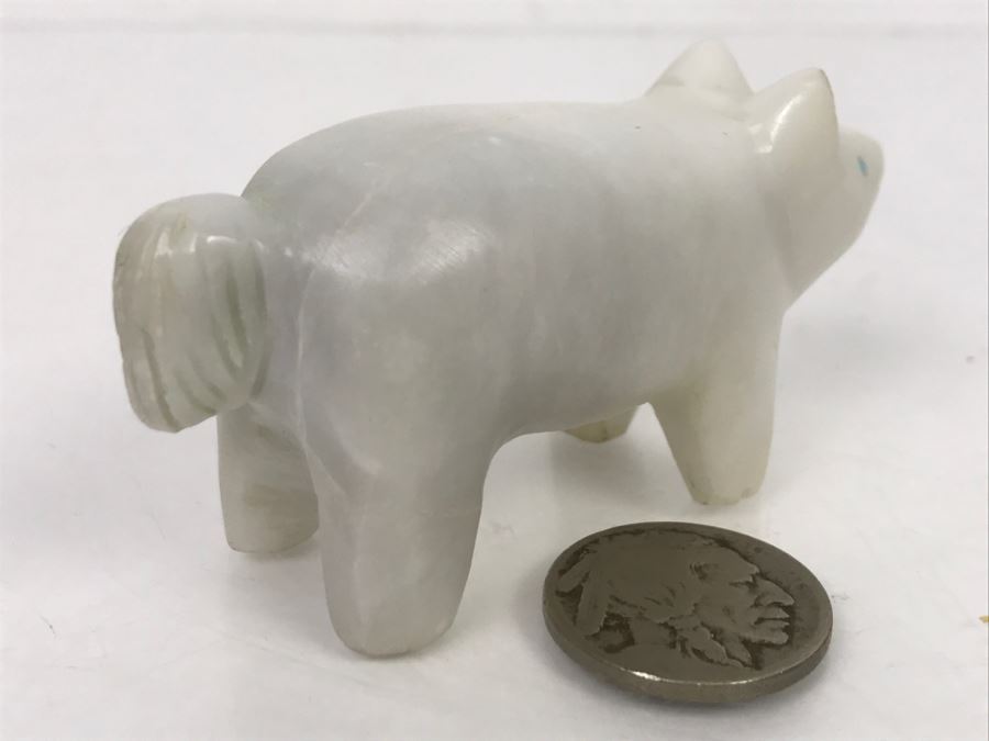 Native American Carved Alabaster Stone Bear Fetish [Photo 4]