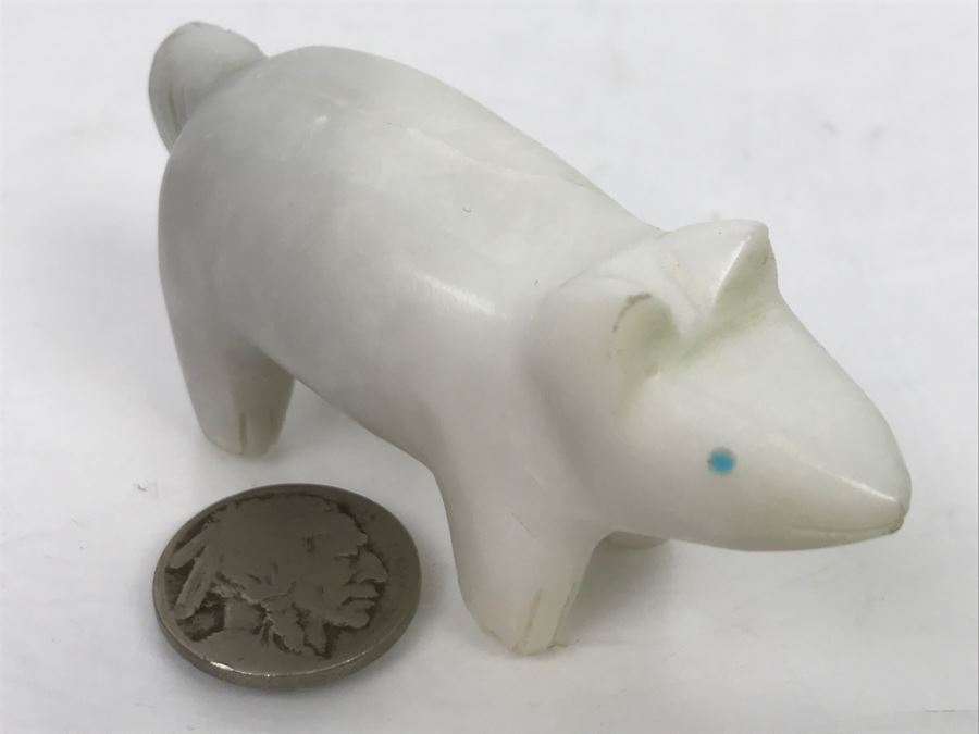 Native American Carved Alabaster Stone Bear Fetish [Photo 7]