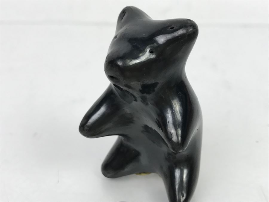 Vintage Santa Clara Pueblo Small Black Bear Pottery [Photo 7]