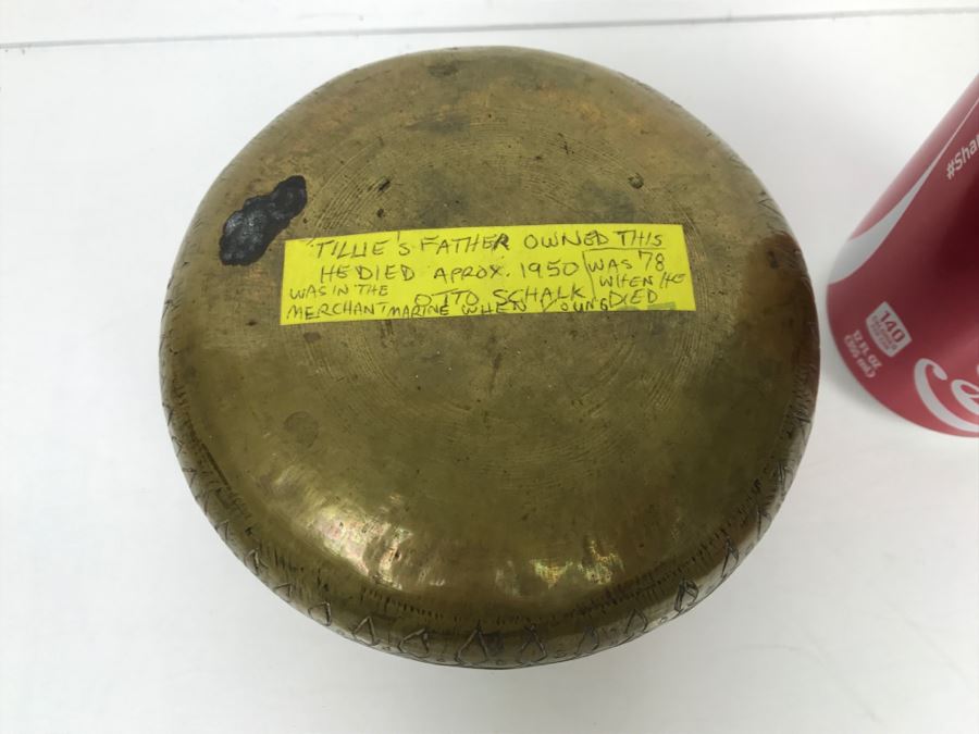 Antique Brass Middle Eastern Hand Hammered Chased Vessel [Photo 10]