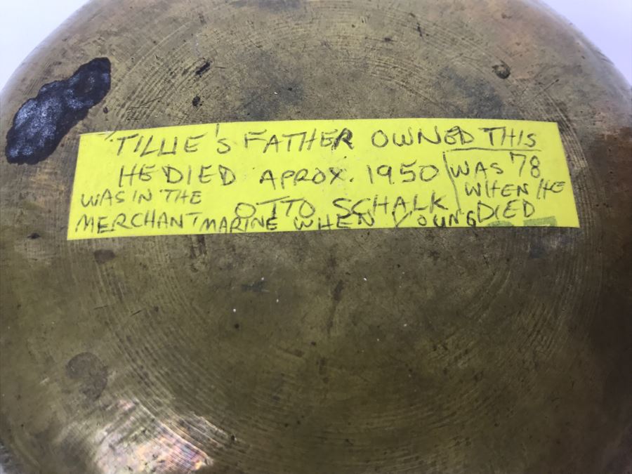 Antique Brass Middle Eastern Hand Hammered Chased Vessel [Photo 2]