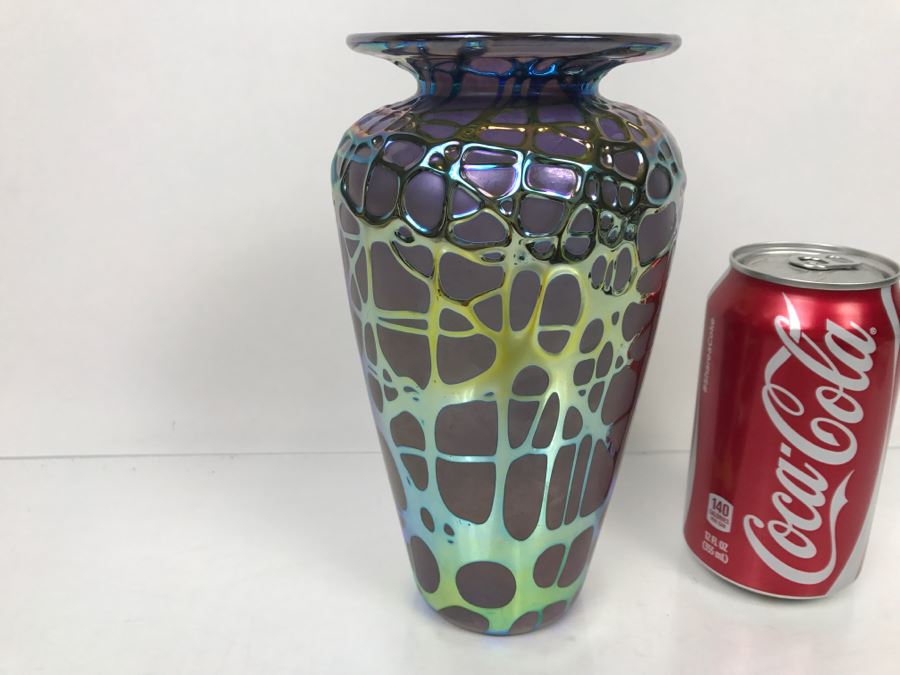 Stunning Stuart Abelman Art Glass Vase Vintage 1994 [Photo 11]