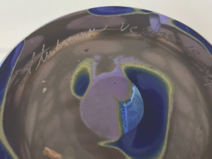 Stunning Stuart Abelman Art Glass Vase Vintage 1994 [Photo 14]