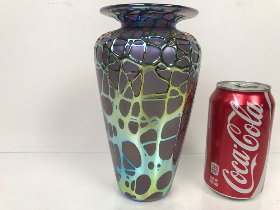 Stunning Stuart Abelman Art Glass Vase Vintage 1994 [Photo 4]