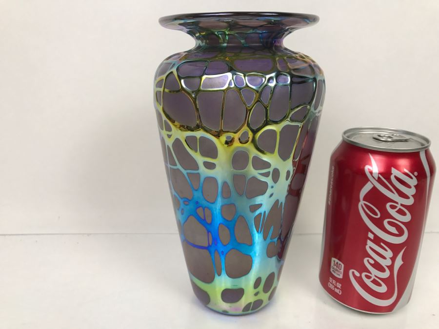 Stunning Stuart Abelman Art Glass Vase Vintage 1994 [Photo 12]