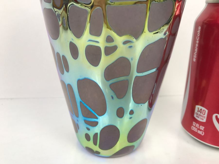 Stunning Stuart Abelman Art Glass Vase Vintage 1994 [Photo 7]