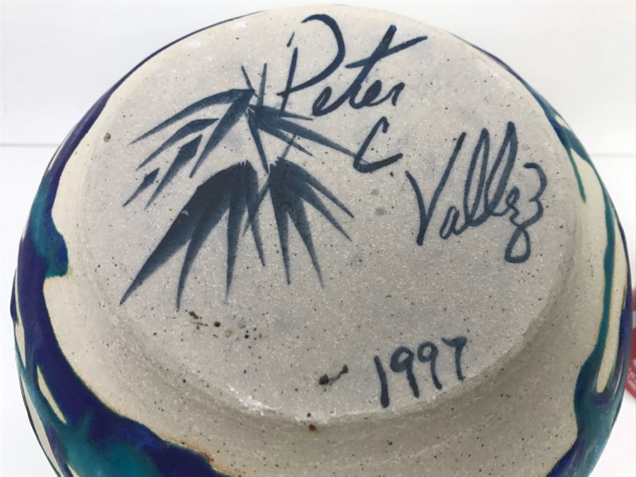 Signed Peter C Vallez Studio Art Pottery Vintage 1997 [Photo 2]