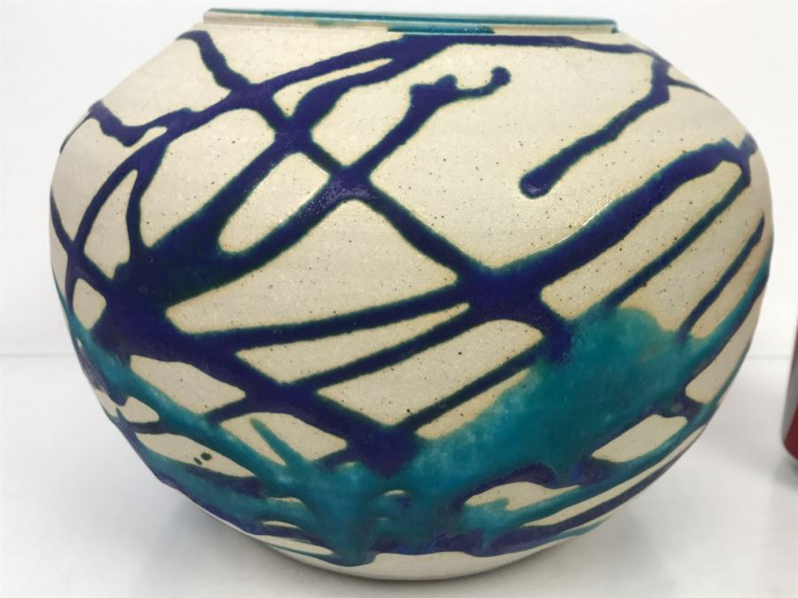 Signed Peter C Vallez Studio Art Pottery Vintage 1997 [Photo 4]