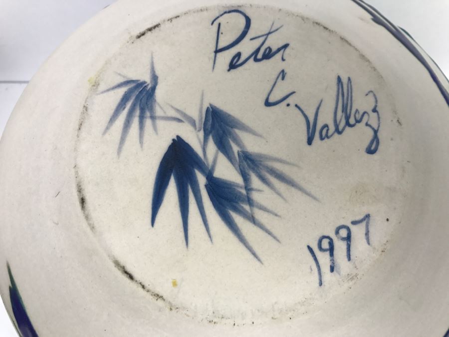 Signed Peter C Vallez Studio Art Pottery Vintage 1997