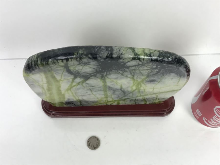 Mixed Stone Plein-Air Artwork Tree Scene On Wooden Stand [Photo 3]