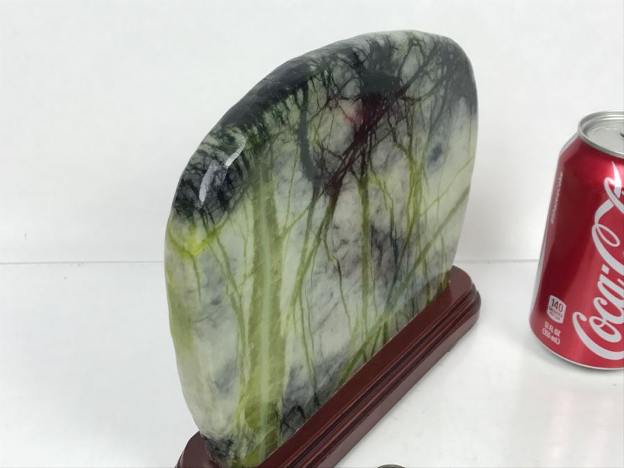 Mixed Stone Plein-Air Artwork Tree Scene On Wooden Stand [Photo 8]