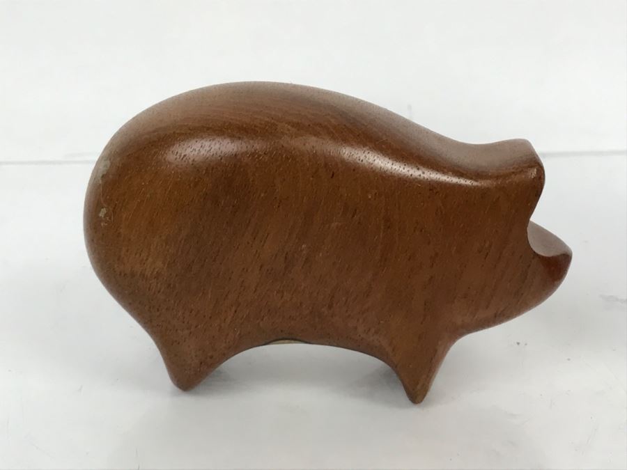 Small Sculpt-Wood Hand Carved Wooden Pig [Photo 3]