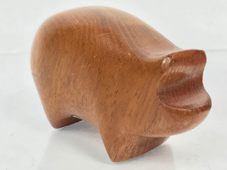 Small Sculpt-Wood Hand Carved Wooden Pig [Photo 4]