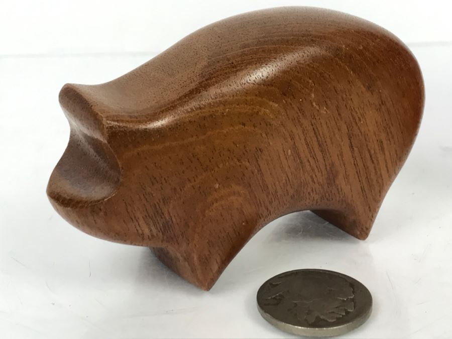 Small Sculpt-Wood Hand Carved Wooden Pig [Photo 6]