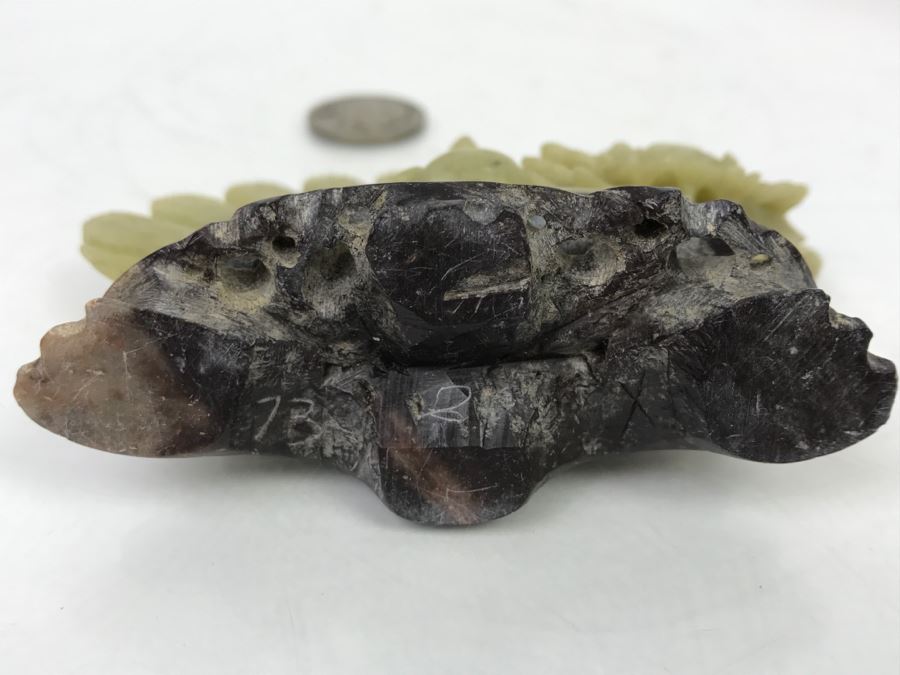 Nice Asian Soapstone Hand Carved Peacock Flower Sculpture Art [Photo 12]