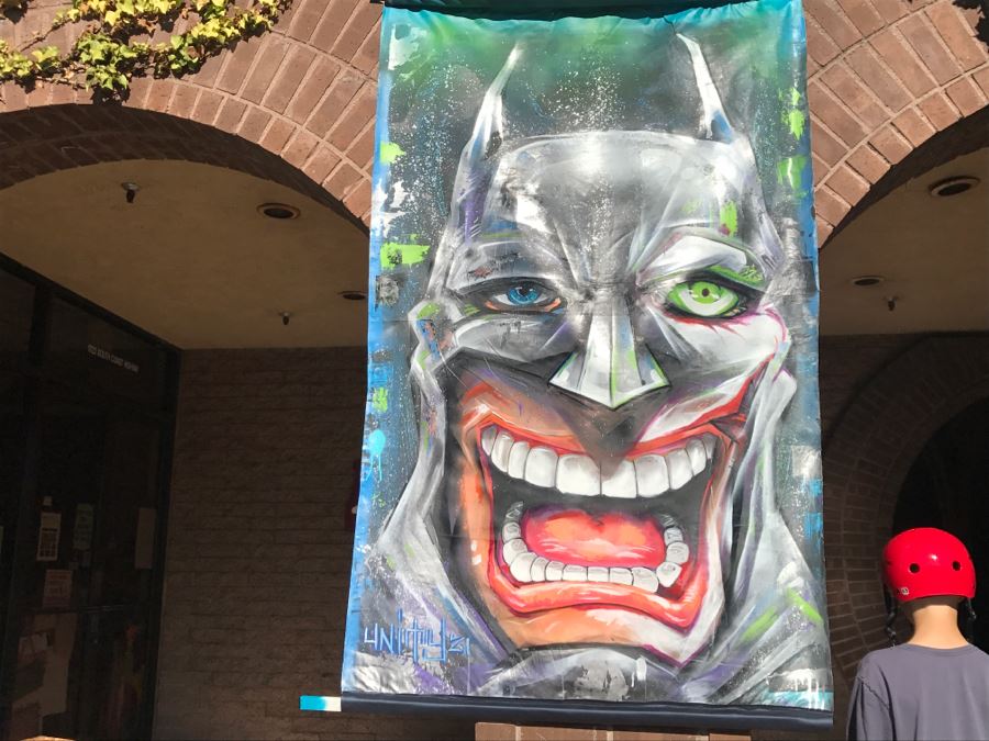 Large Original Painting On Canvas Of Batman Joker Hybrid Signed Unity21 [Photo 14]