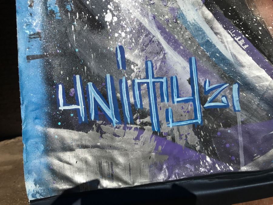 Large Original Painting On Canvas Of Batman Joker Hybrid Signed Unity21 [Photo 17]