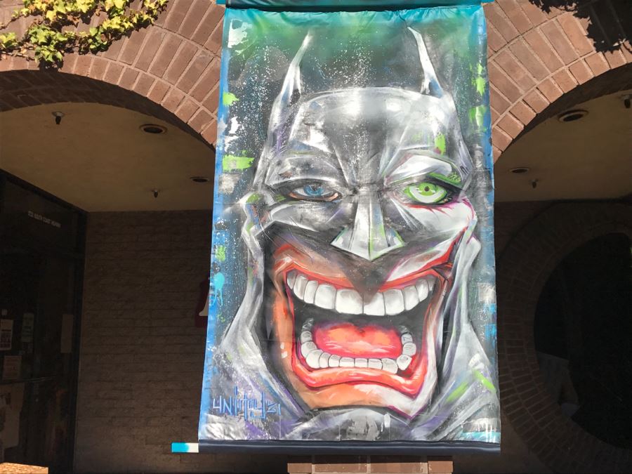 Large Original Painting On Canvas Of Batman Joker Hybrid Signed Unity21 [Photo 9]