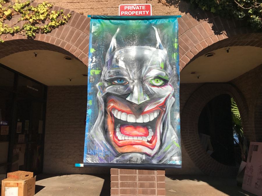 Large Original Painting On Canvas Of Batman Joker Hybrid Signed Unity21 [Photo 7]