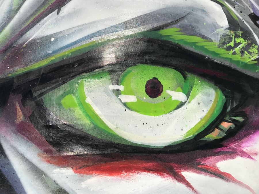 Large Original Painting On Canvas Of Batman Joker Hybrid Signed Unity21 [Photo 19]