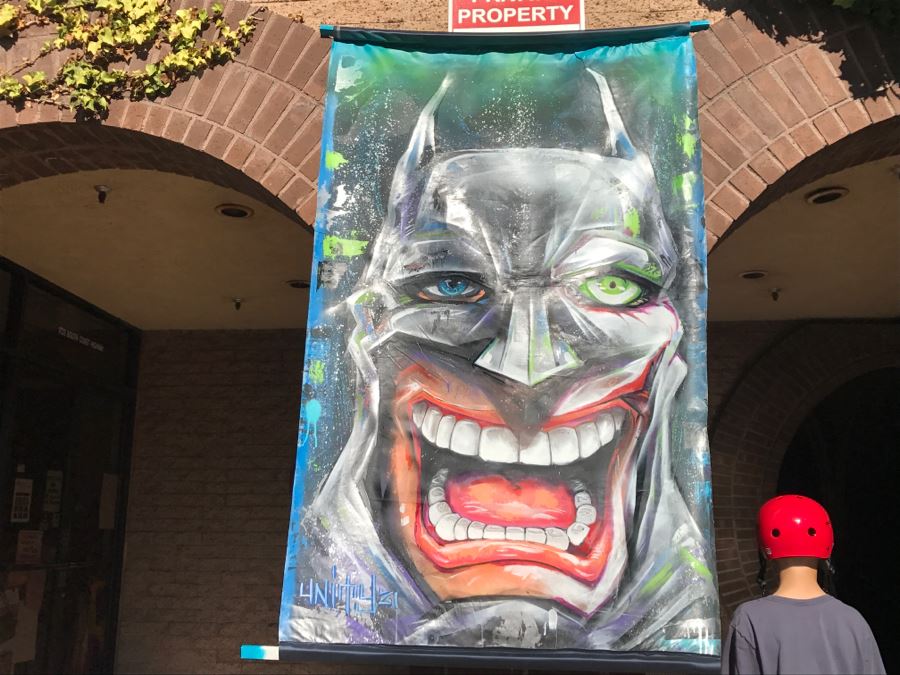 Large Original Painting On Canvas Of Batman Joker Hybrid Signed Unity21 [Photo 13]