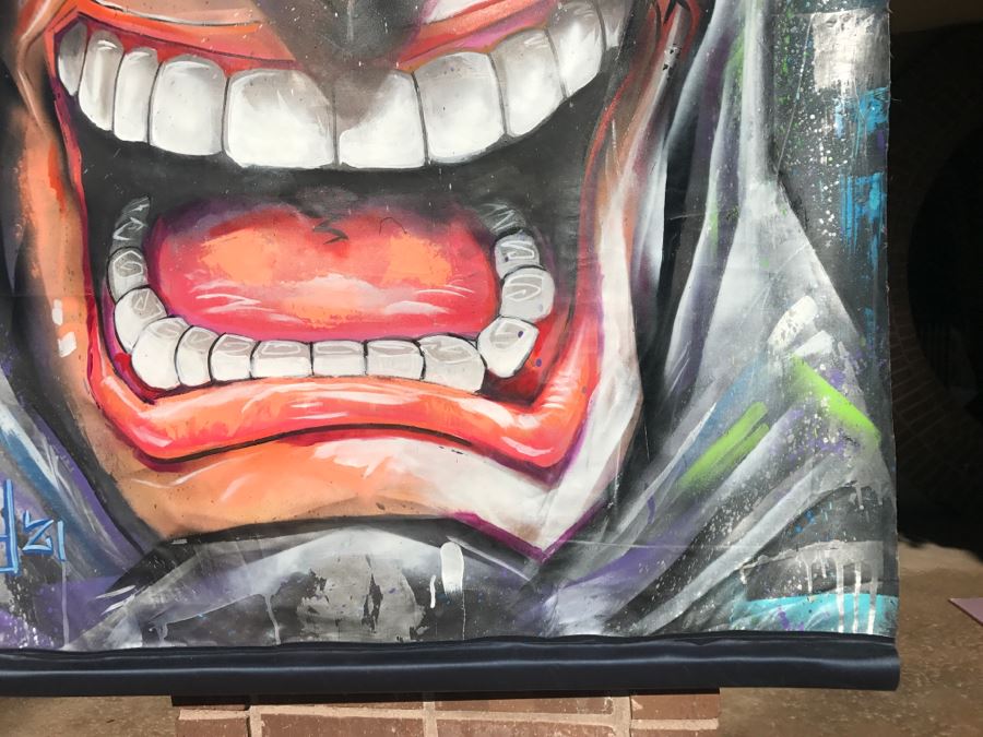 Large Original Painting On Canvas Of Batman Joker Hybrid Signed Unity21 [Photo 24]