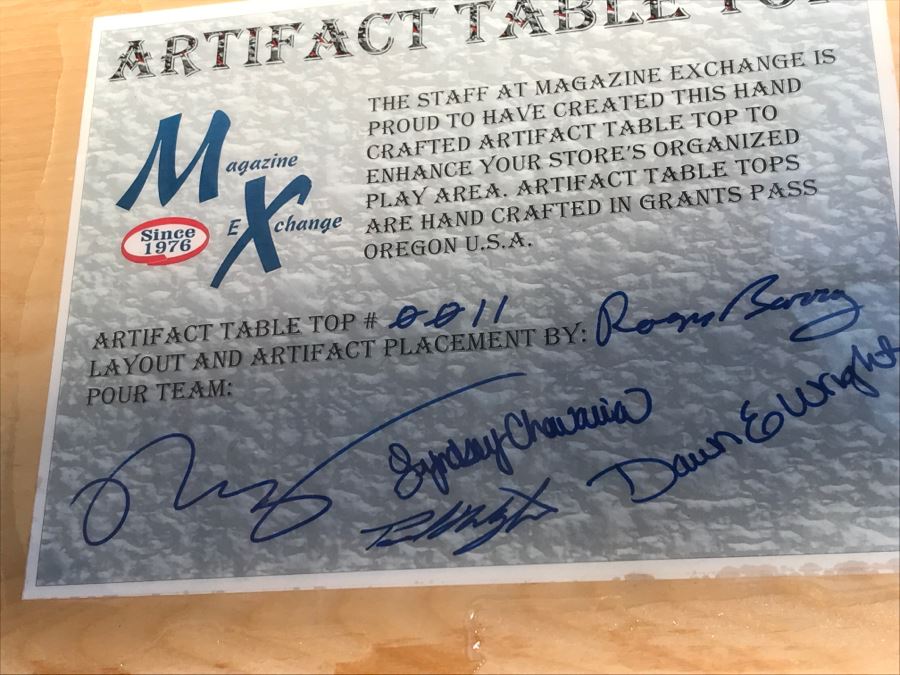 RARE Magic The Gathering Artifact Table Top Hand Made Limited Edition By Magazine Exchange Signed With Certificate On Underneath Of Table Table # 0011 Estimate $3,000 [Photo 24]
