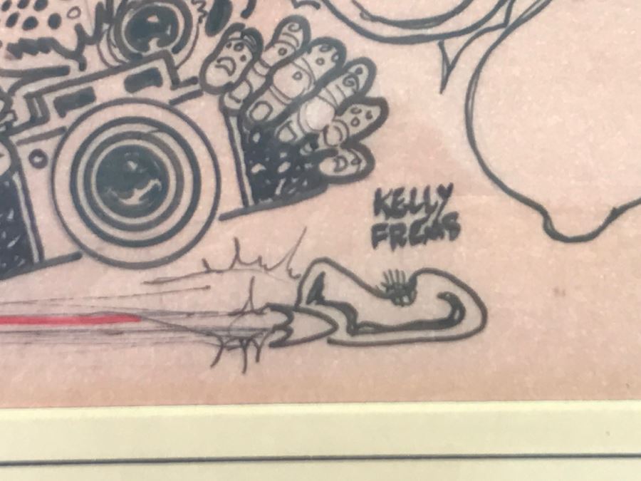 Original Kelly Freas 'Dean of Science Fiction Artists' (1922-2005) Program Cover Sketch Framed [Photo 8]