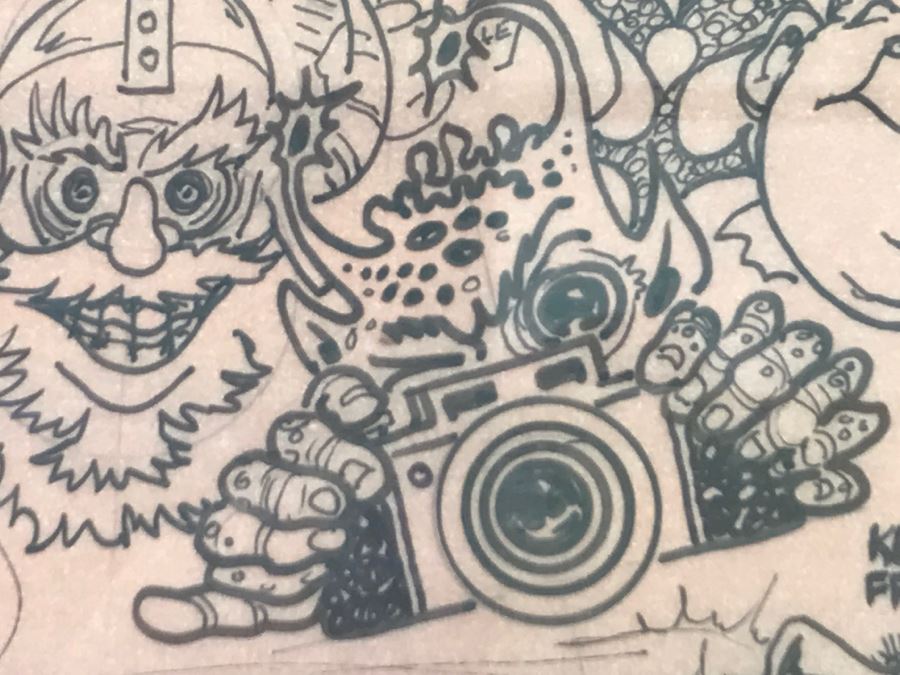 Original Kelly Freas 'Dean of Science Fiction Artists' (1922-2005) Program Cover Sketch Framed [Photo 9]