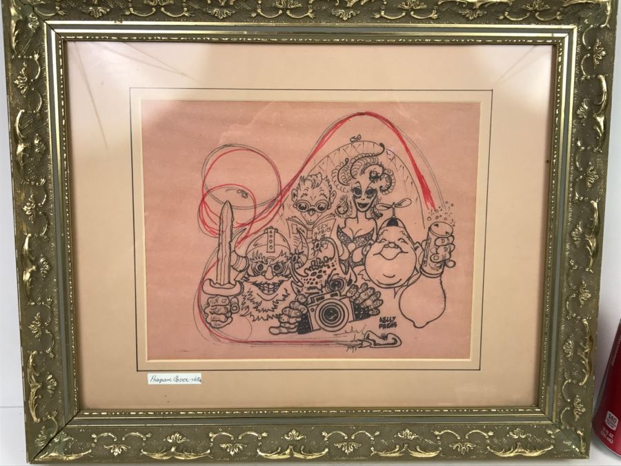 Original Kelly Freas 'Dean of Science Fiction Artists' (1922-2005) Program Cover Sketch Framed [Photo 5]