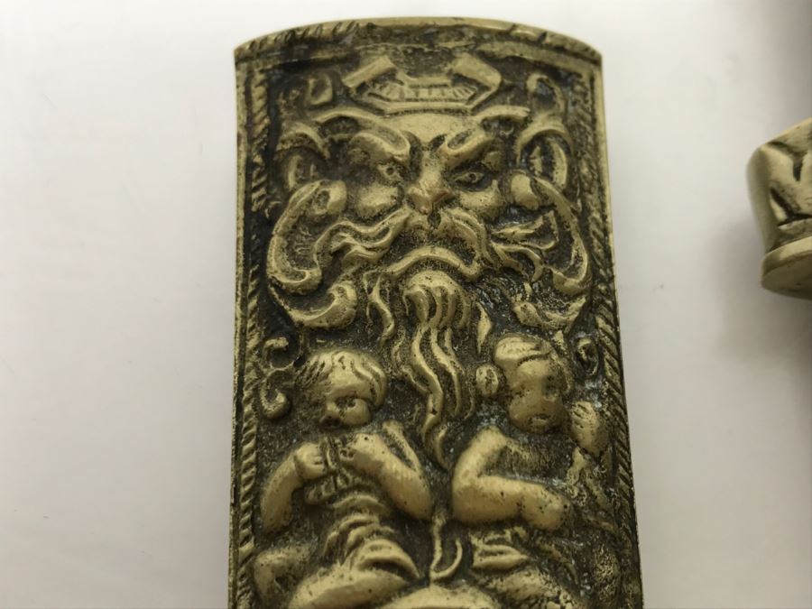 Vintage Ornate Brass Letter Opener With Sheath [Photo 3]