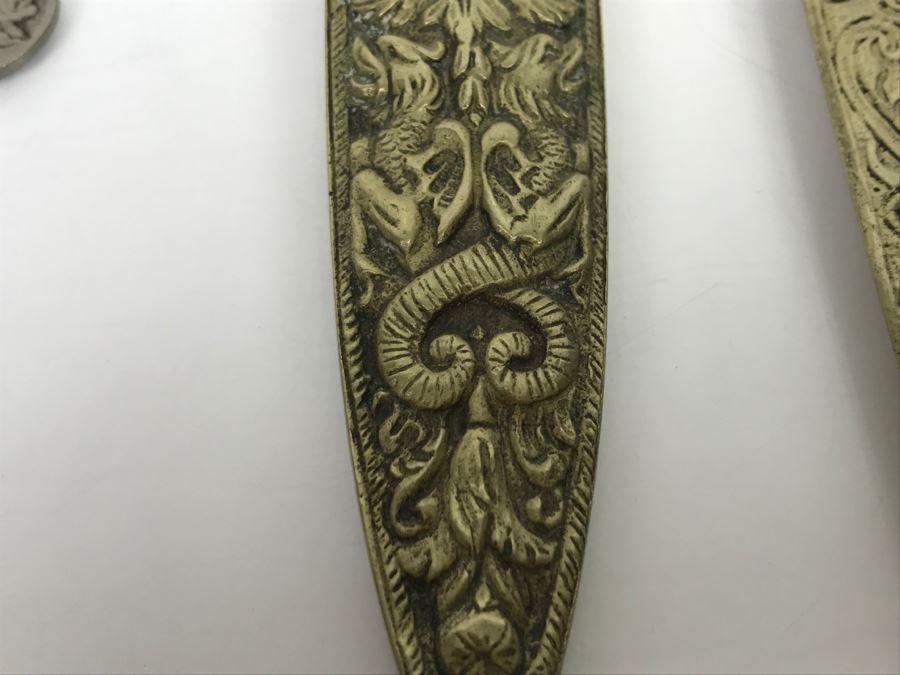 Vintage Ornate Brass Letter Opener With Sheath [Photo 5]