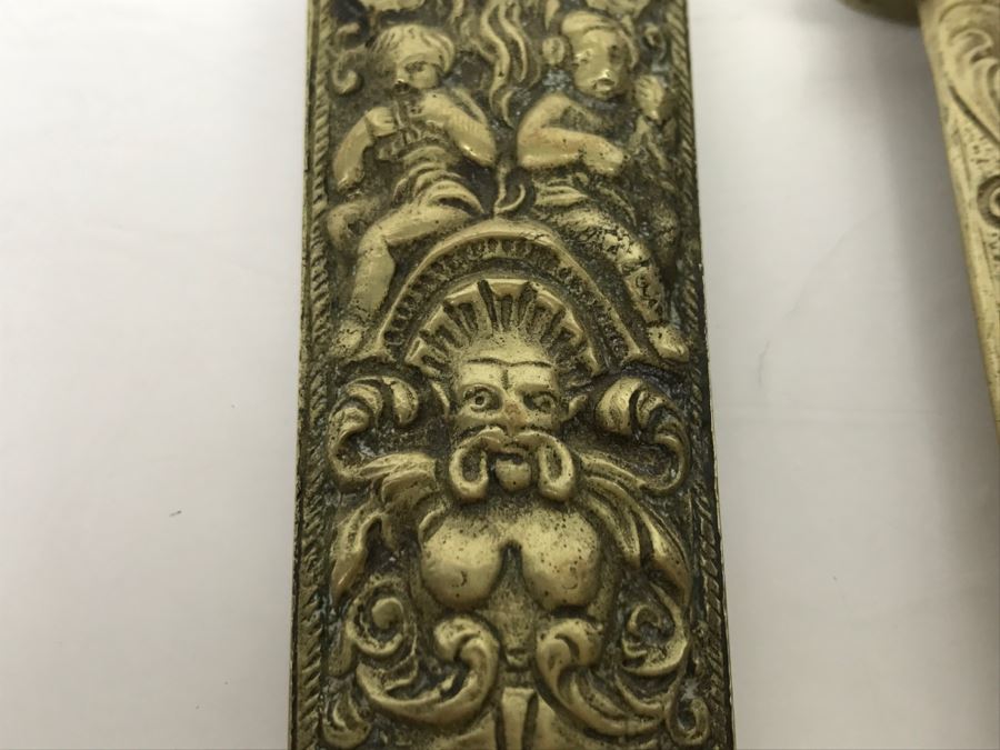 Vintage Ornate Brass Letter Opener With Sheath [Photo 4]